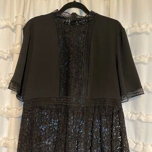 Black Lace Inset Peplum